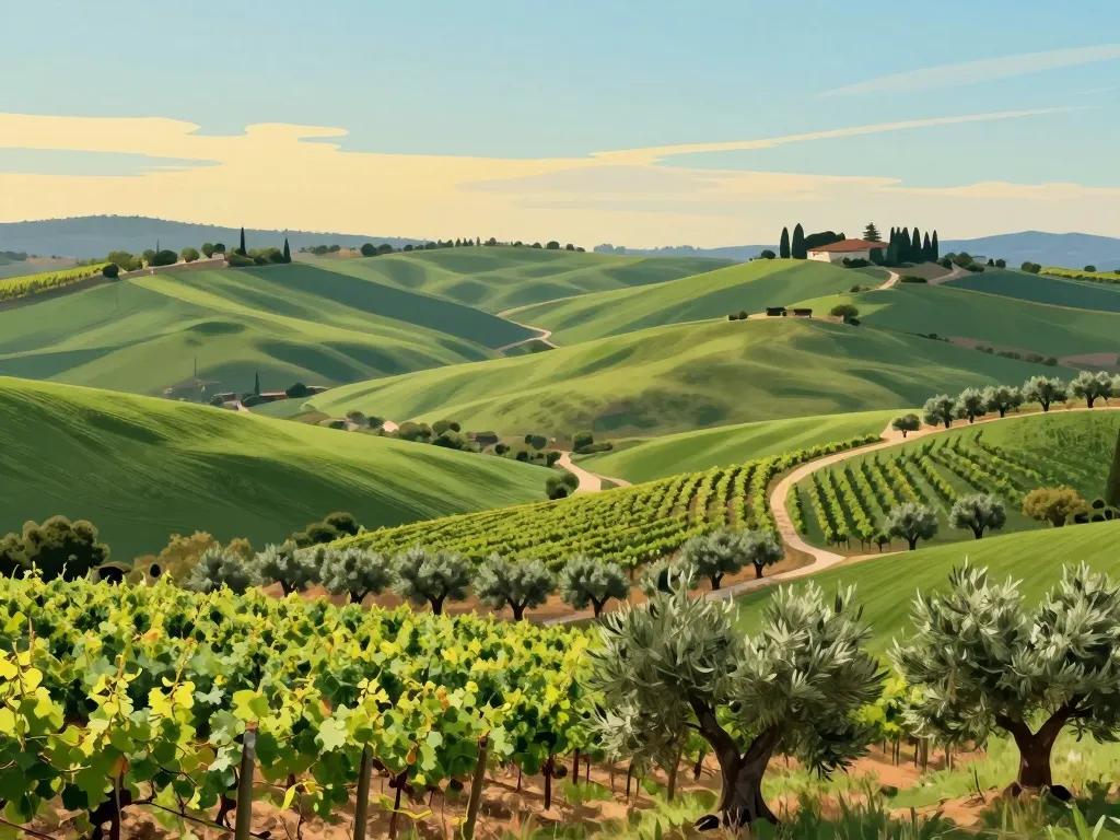 anchiano vinci tuscany paysage vignes et oliviers