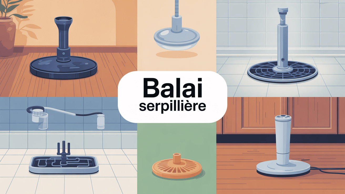 illustration balai serpillière différents modèles plusieurs sols