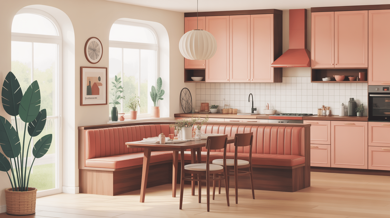illustration banquette pour cuisine design épuré