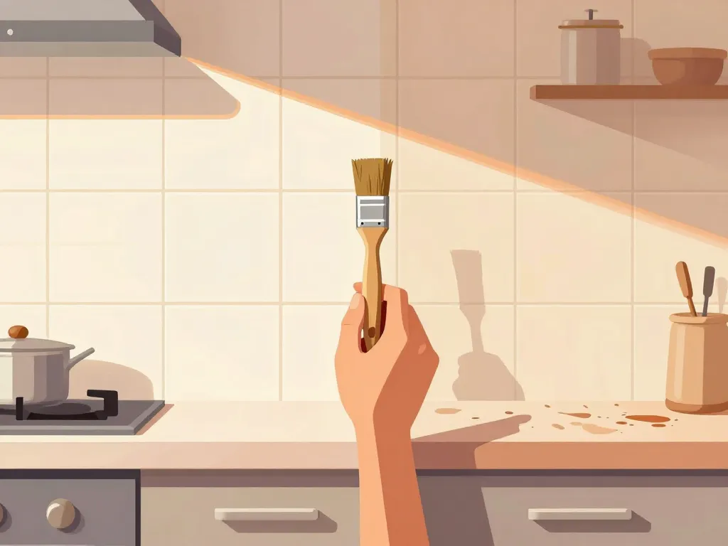 enjeux peindre carrelage cuisine plan de travail symbole