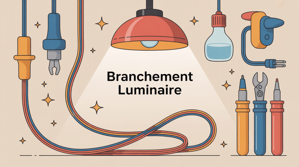 Illustration centrale branchement luminaire moderne