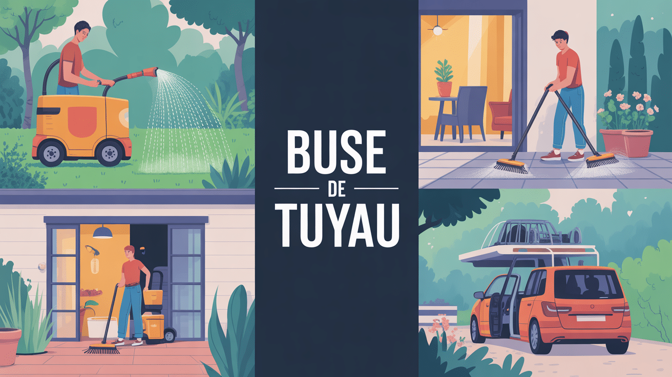 illustration buse tuyau jardin terrasse voiture