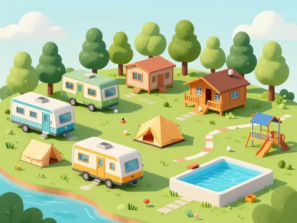 Hébergements et équipements au Camping Paradis Le Viaduc