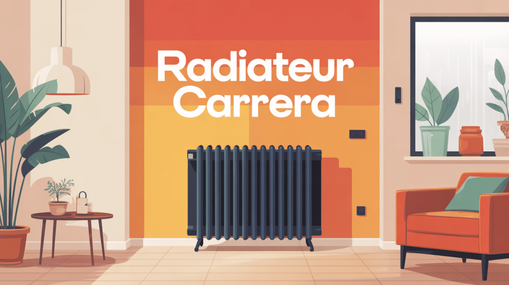 Illustration du radiateur Carrera dans un intérieur moderne et chaleureux