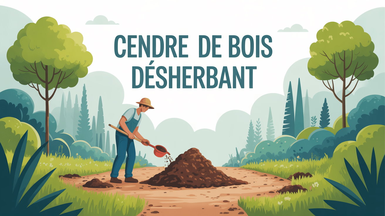 cendre de bois désherbant jardinier appliquant la cendre