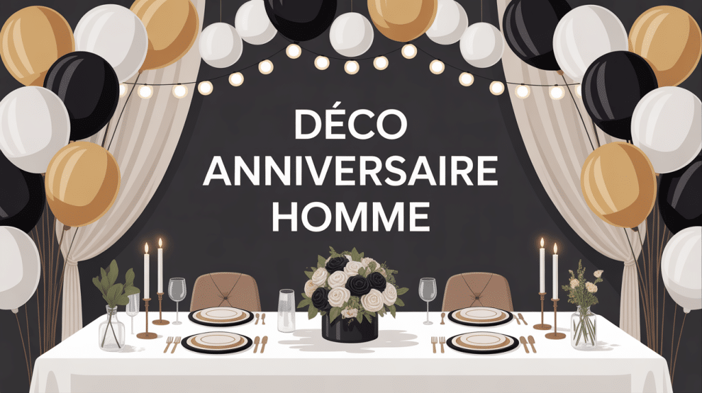 deco anniversaire homme ballons et table élégante