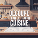 decoupe plan de travail cuisine, outils menuisier, atelier