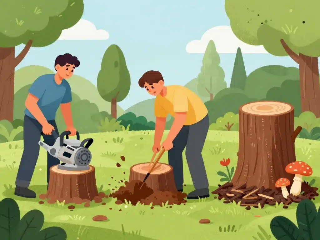 détruire souche eau de javel alternatives écologiques illustration SEO