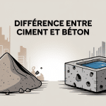 visuel expliquant différence entre ciment et béton