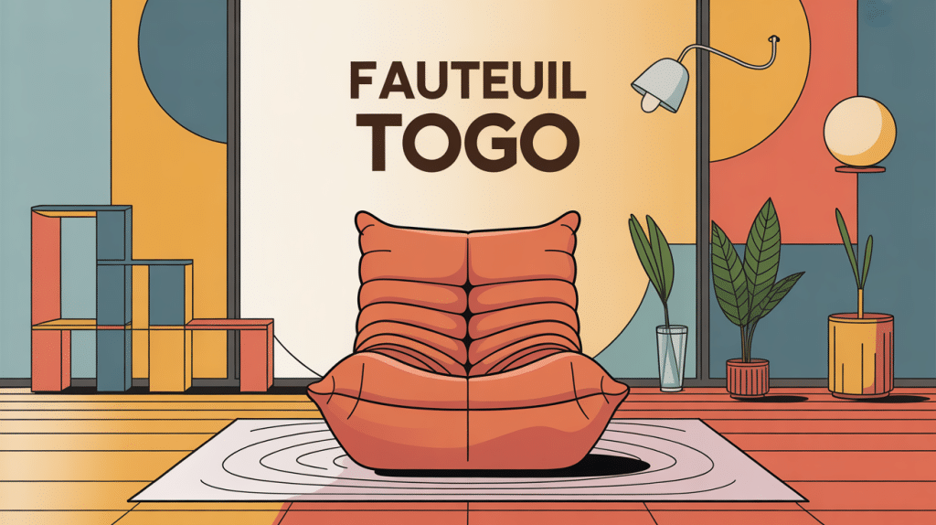 fauteuil togo intérieur moderne illustration élégante
