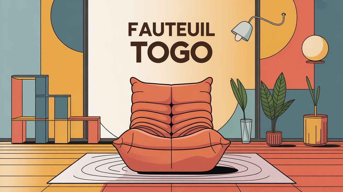 fauteuil togo intérieur moderne illustration élégante