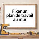 fixer plan de travail au mur avec outils et méthode illustrés
