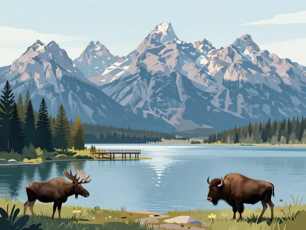 Paysage et faune emblématique Grand Teton National Park