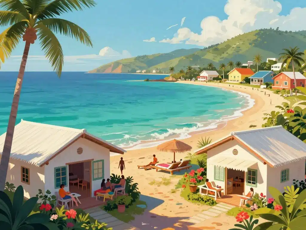 Guadeloupe Les Saintes Hotel illustration vue mer hôtel charme