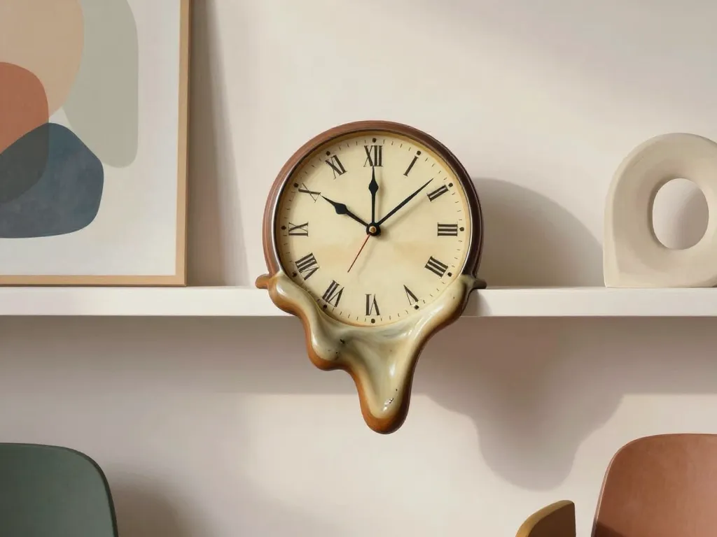horloge dali artistique dans intérieur créatif