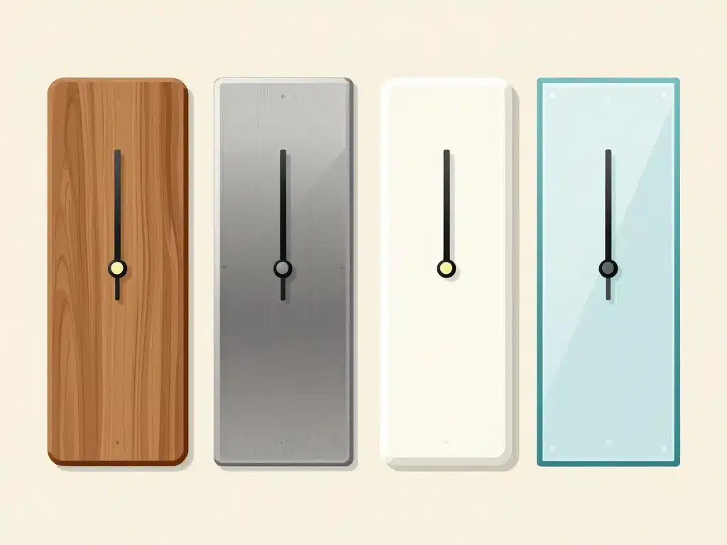 comparatif horloge rectangulaire bois métal plastique verre