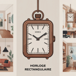 illustration horloge rectangulaire intégrée à différents espaces