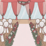 housse de chaise mariage salle élégante décoration fleurs et rubans