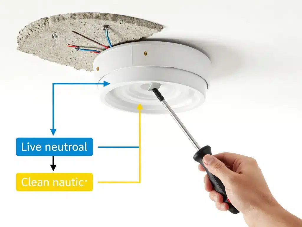 installer luminaire au plafond fixation branchement