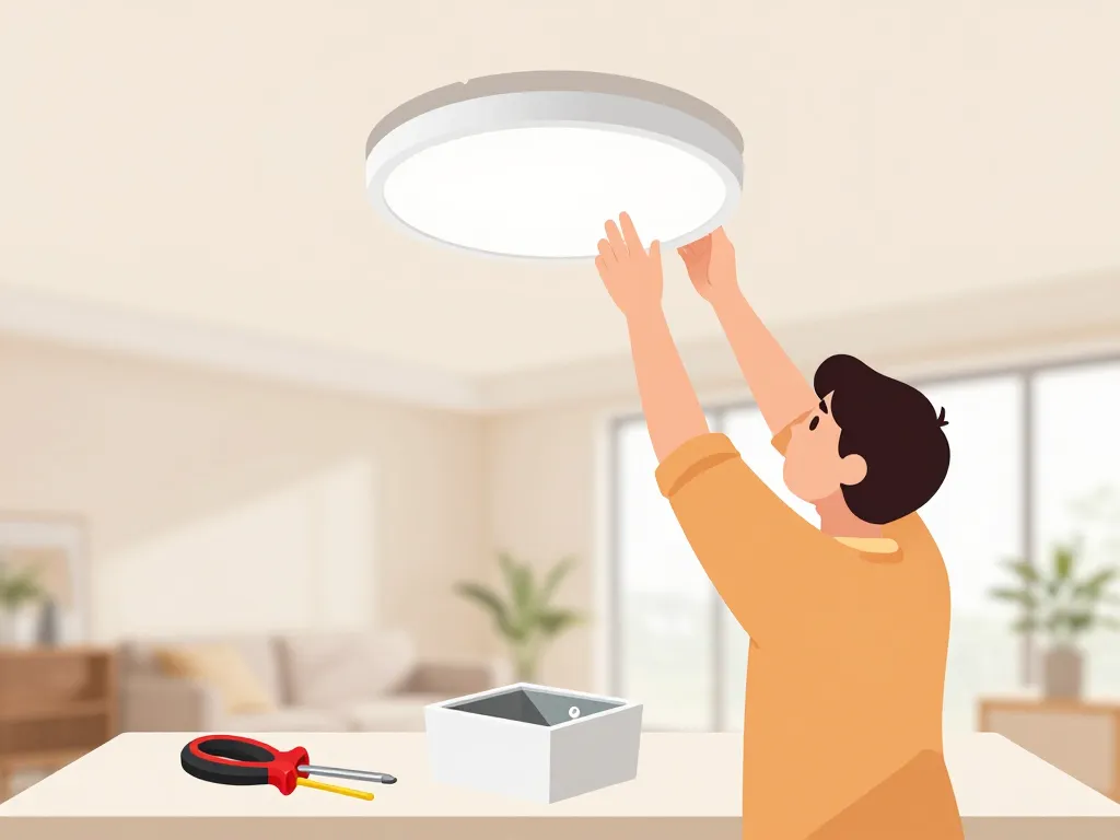 installer luminaire au plafond outils préparation