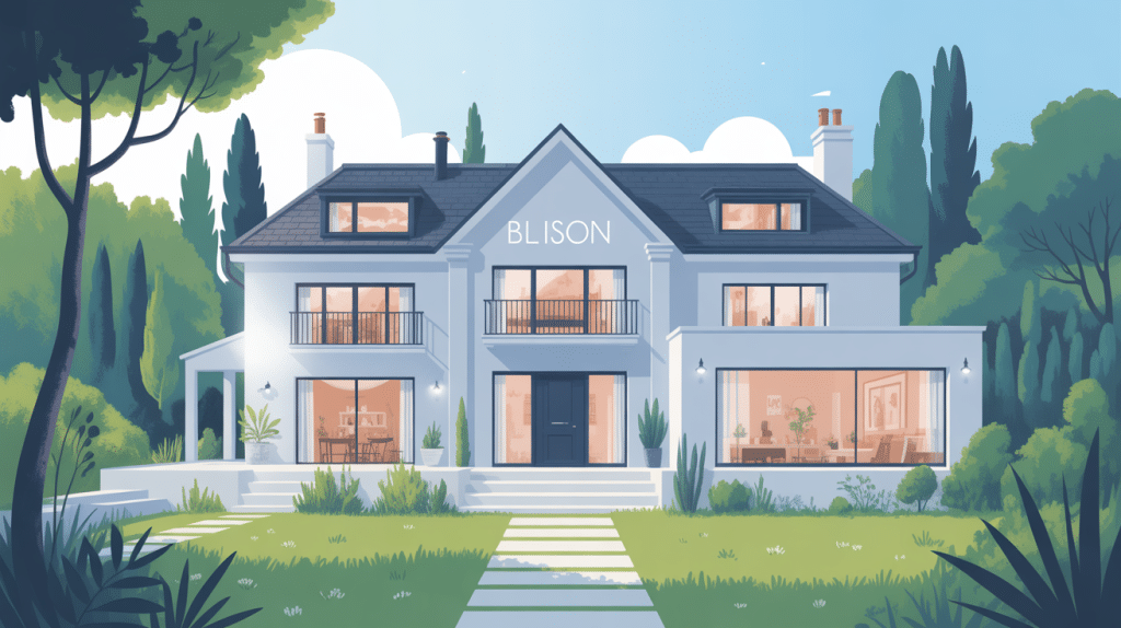 Illustration contemporaine des maisons blanches