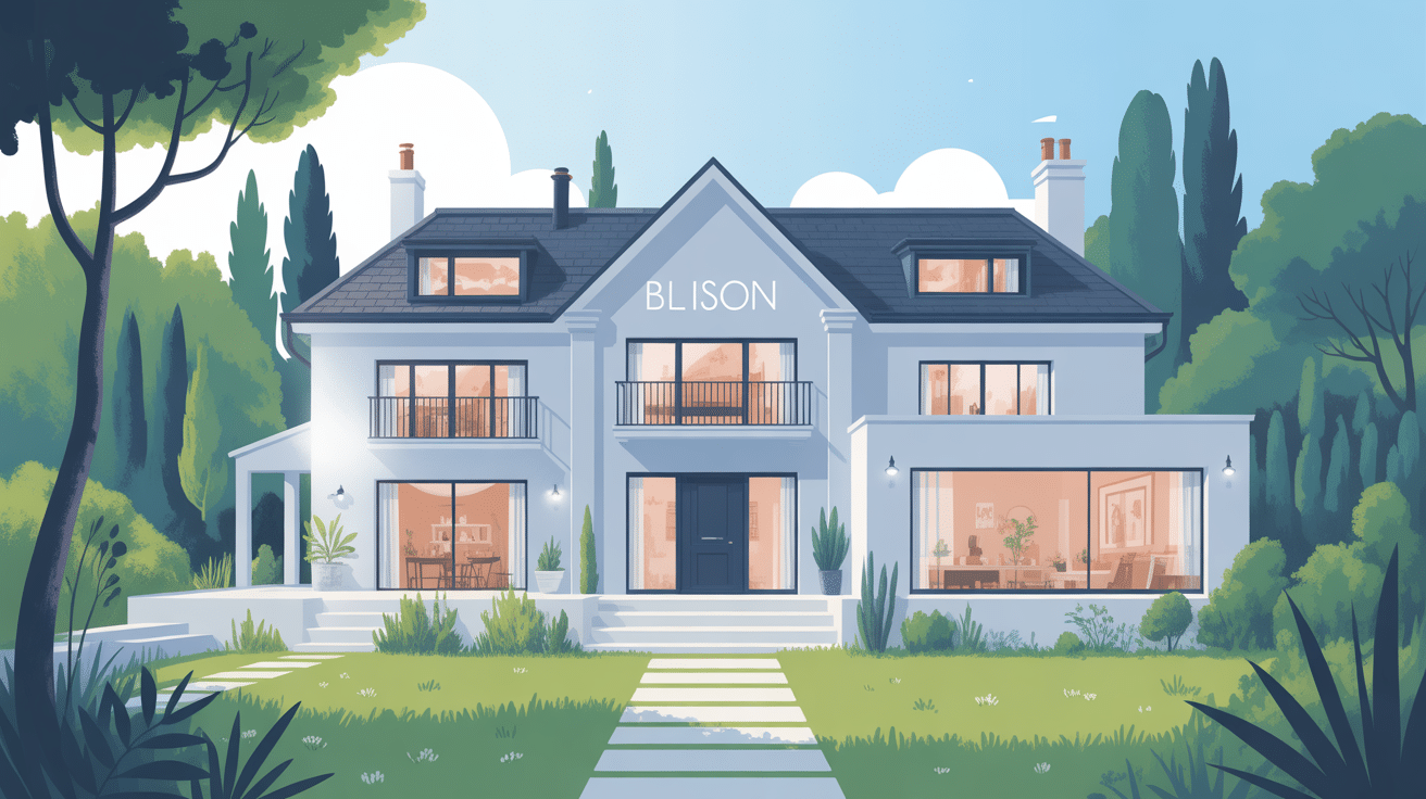 Illustration contemporaine des maisons blanches