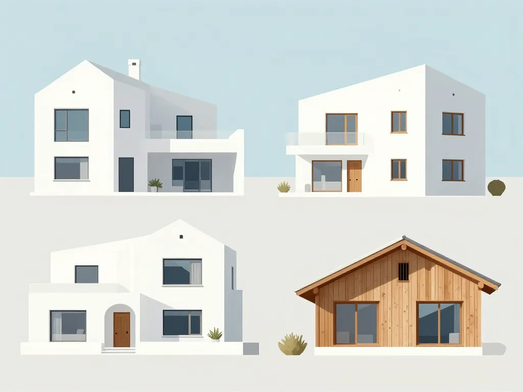 Différents styles architecturaux des maisons blanches