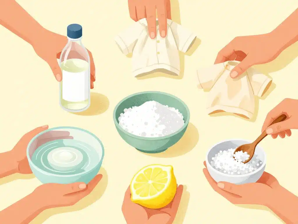 linge déteint astuce grand-mère remèdes naturels vinaigre bicarbonate citron sel