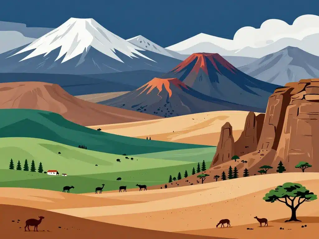 montagne afrique reliefs paysages diversité