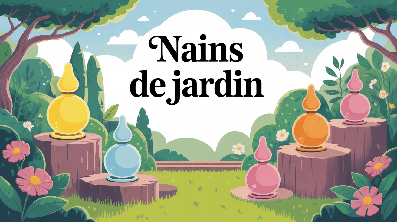 nains de jardin dans jardin harmonieux