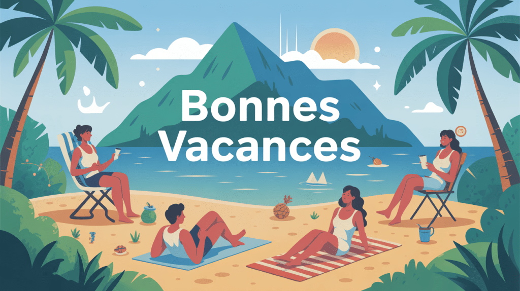 passe de bonnes vacances illustration paisible et joyeuse
