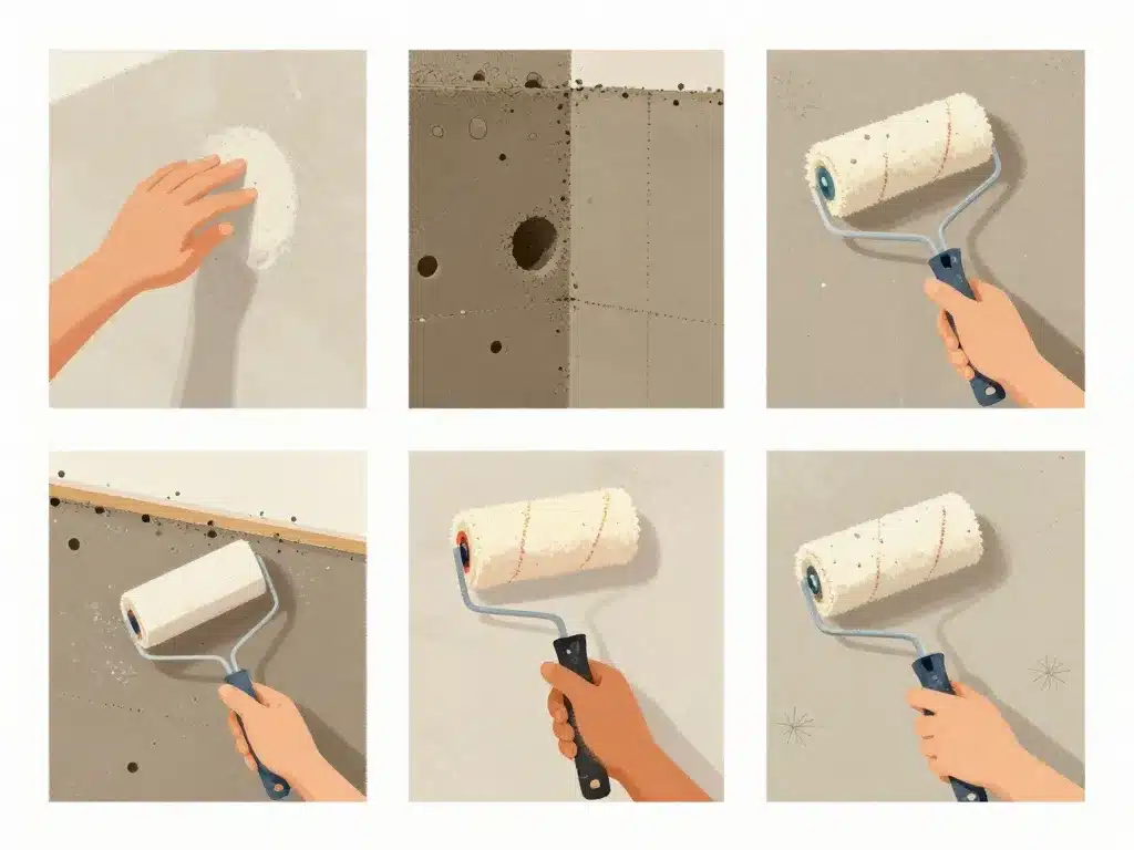 Étapes préparation application peinture pour béton cellulaire