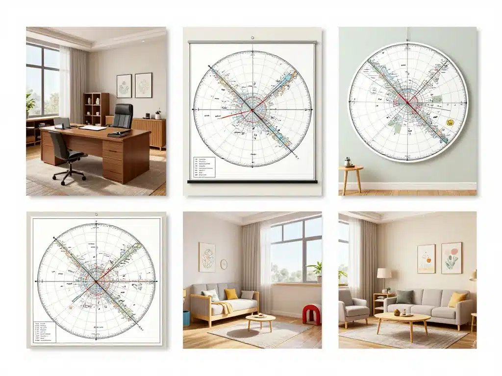 planisphere grand format matériau style décoration
