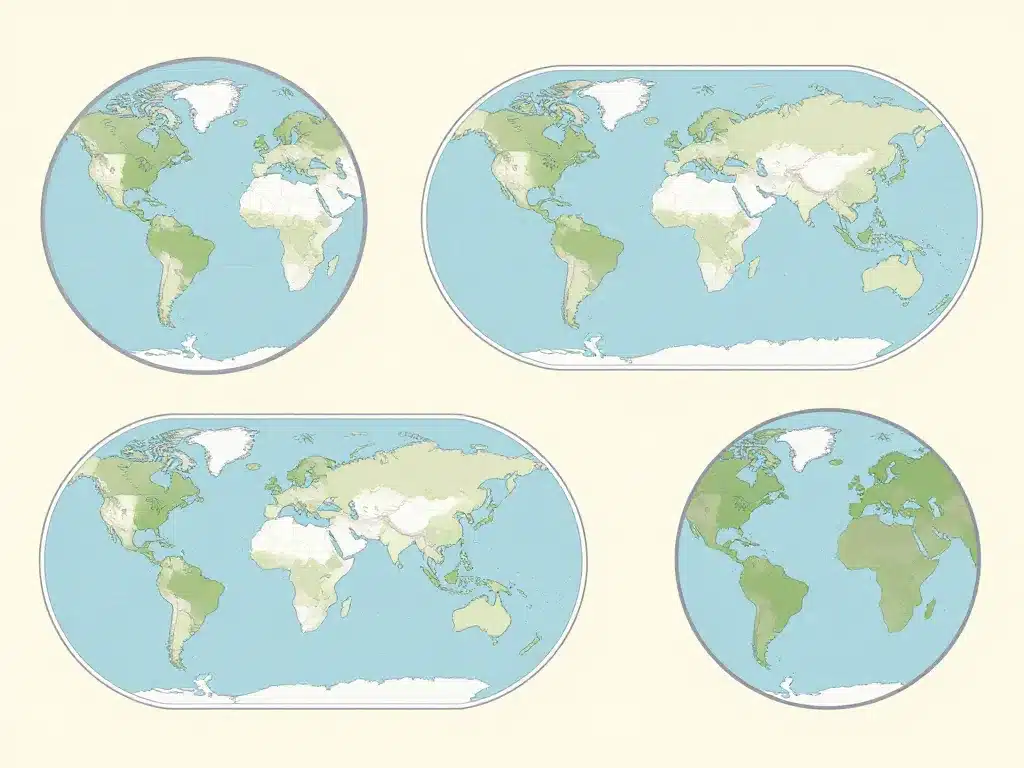 planisphere projections Mercator Peters Robinson