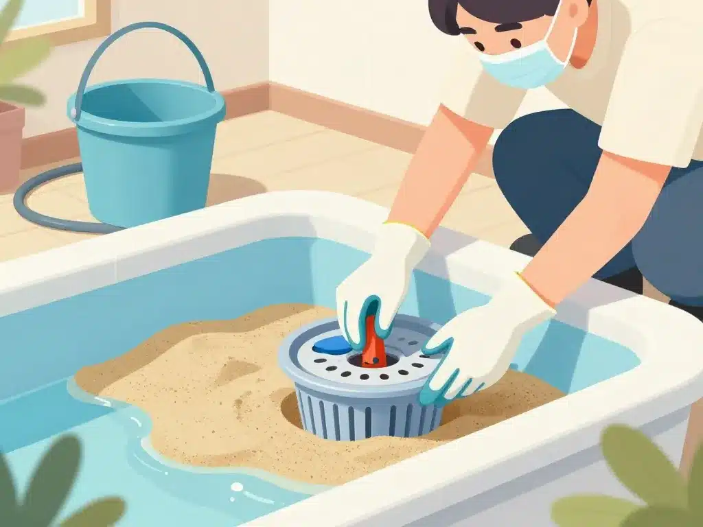 procédure quand changer sable filtre piscine remplacement sécurité