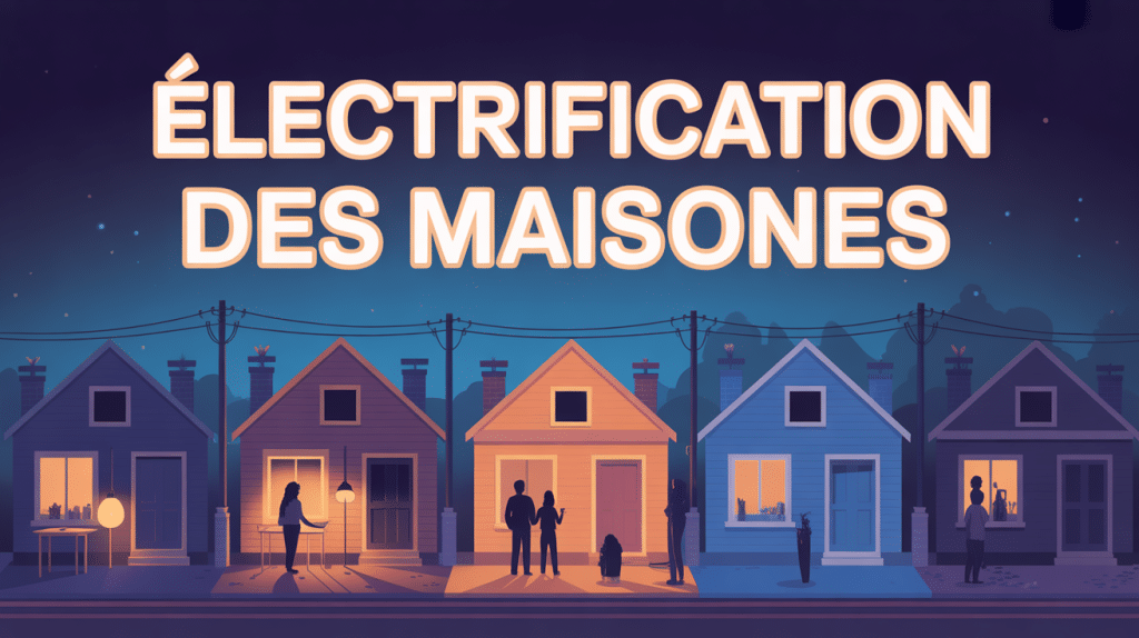 quand est arrivé l'électricité dans les maisons illustration moderne transition lumineuse