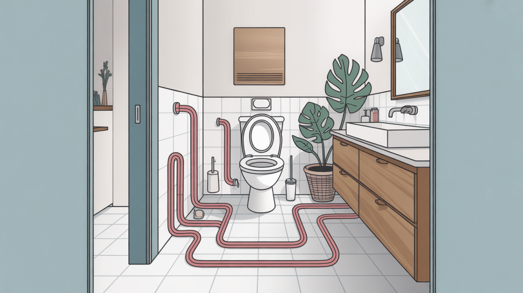 schéma évacuation wc réseau tuyaux maison
