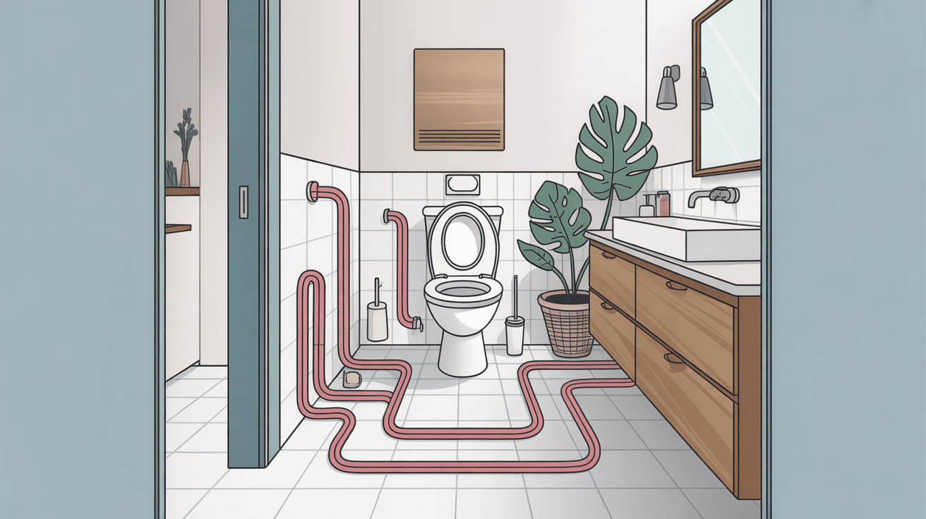 schéma évacuation wc réseau tuyaux maison
