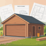 schéma plan garage en bois gratuit illustration vectorielle