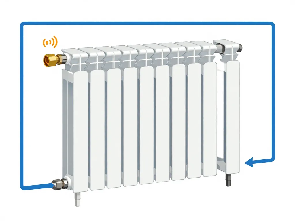 schéma circuit té de réglage radiateur combien de tour