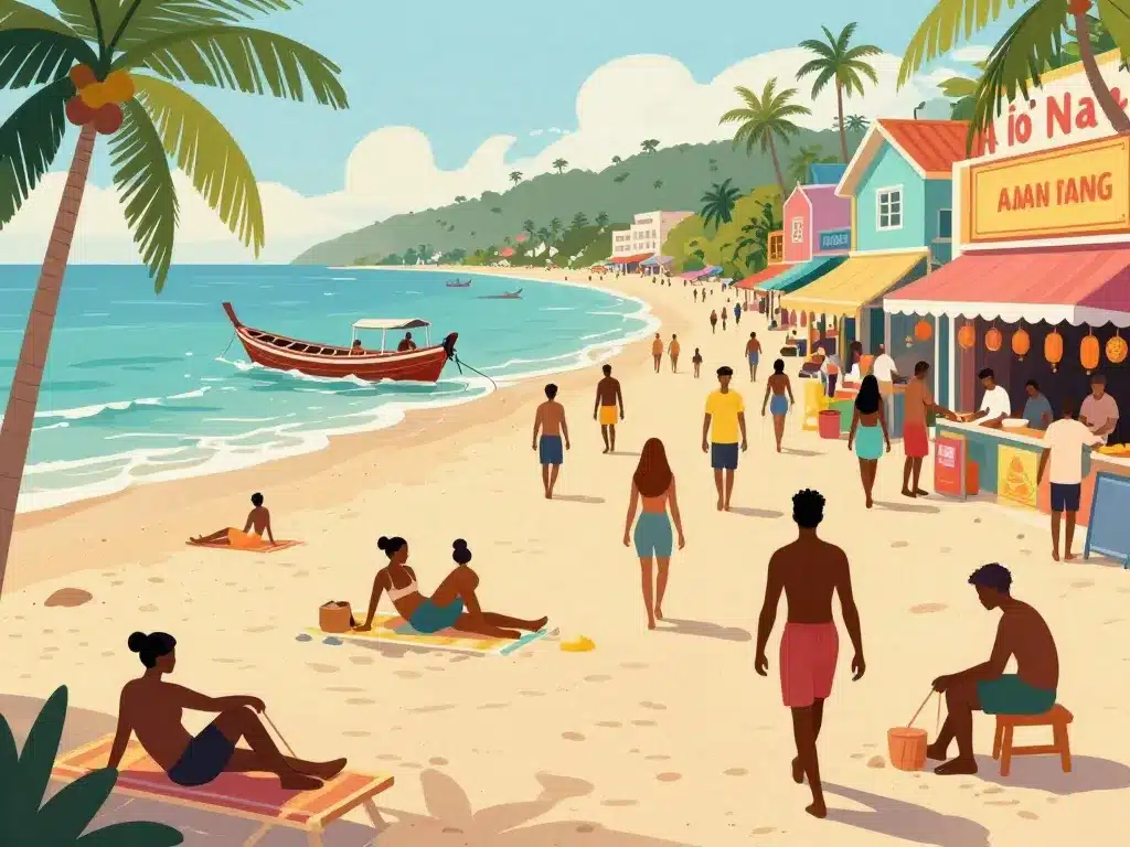 aonang town scènes activités plage excursions