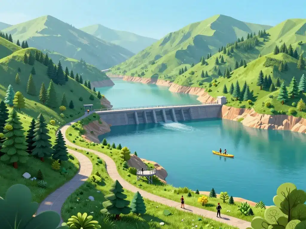 barrage de l'aigle vue lac activités sentiers