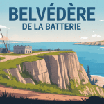 Vue panoramique du belvedere de la batterie avec vestiges militaires