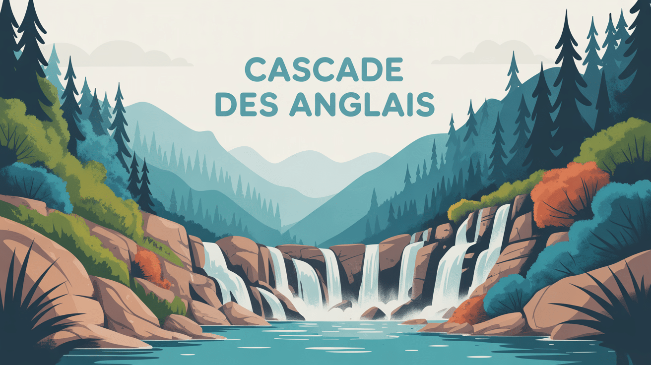Vue illustrée de la cascade des Anglais et vasques en Corse