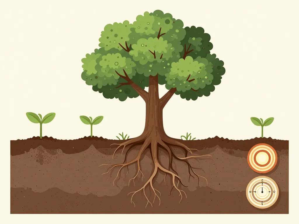 chêne truffier combien de temps schéma évolution arbre