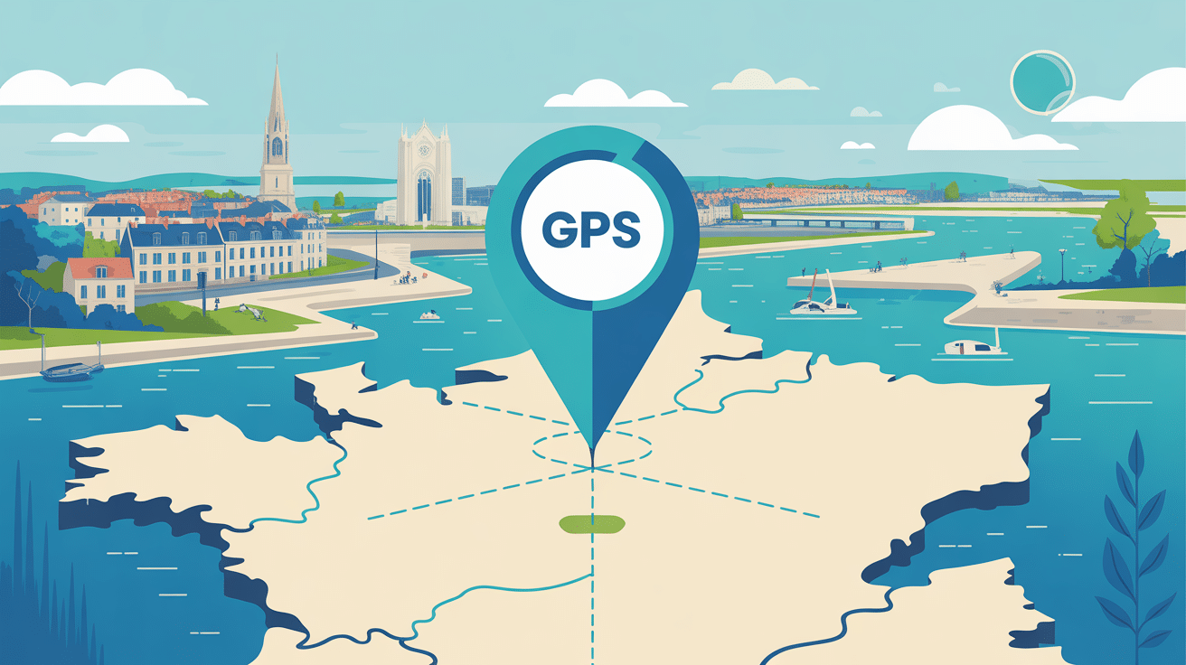 Carte abstraite avec latitude 50.643469 longitude 1.613763 près de Dunkerque