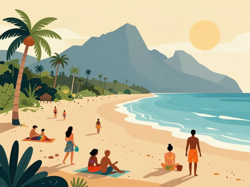 Illustration plage nature locale Palomino Colombie