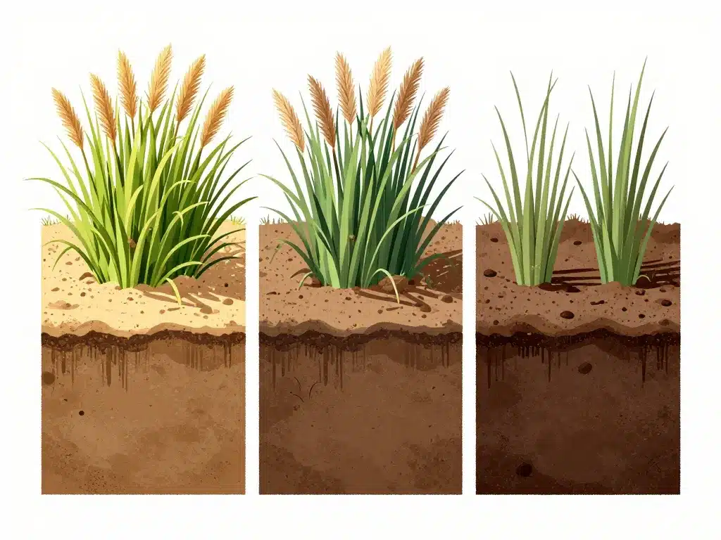 comparaison en combien de temps pousse herbe de la pampa selon conditions