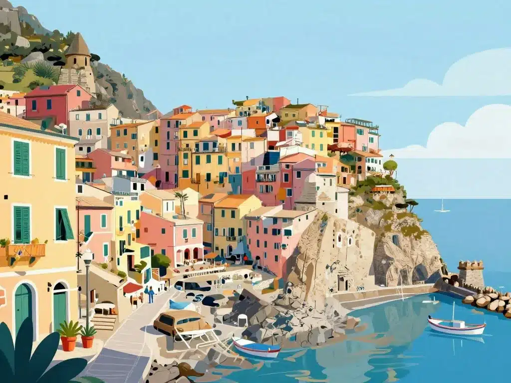 Ruelles, port et tour génoise du village d'Erbalonga