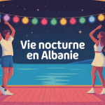 Scène festive illustrant faire la fete en albanie